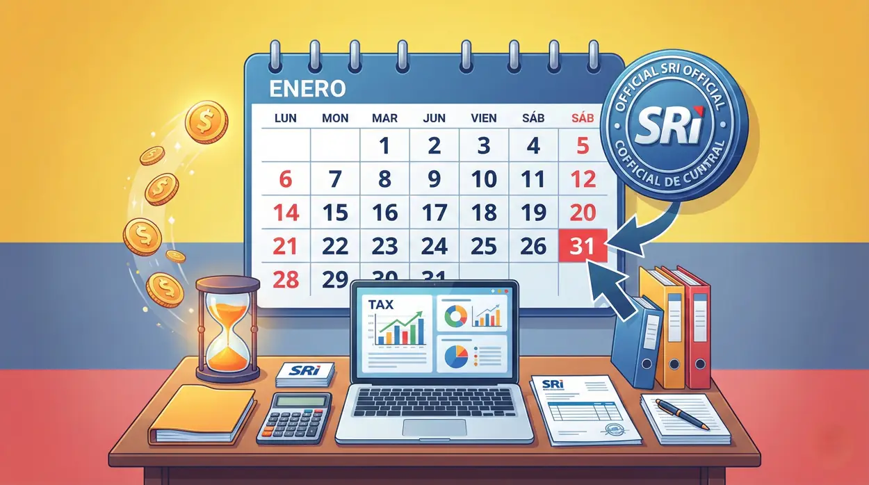 Calendario Tributario 2026 Ecuador: Fechas SRI por Noveno Dígito & Plazos